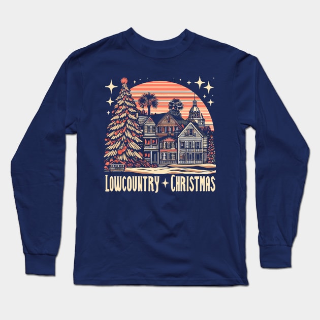 Lowcountry Christmas Starry Charleston Xmas Long Sleeve T-Shirt by SubtleSplit